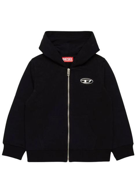 Felpa unisex nera in cotone DIESEL | J02244KYAVF/DELNERO