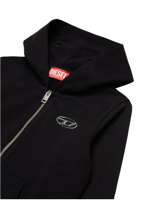 Felpa unisex nera in cotone DIESEL | J02244KYAVF/DELNERO