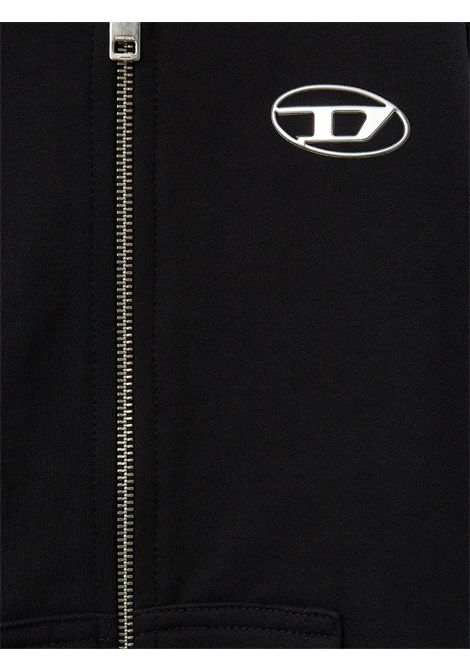 Felpa unisex nera in cotone DIESEL | J02244KYAVF/DELNERO