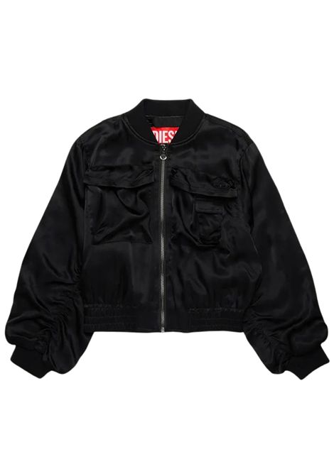 Bomber bambina nero in viscosa DIESEL | JGKHLOWS/DELNERO