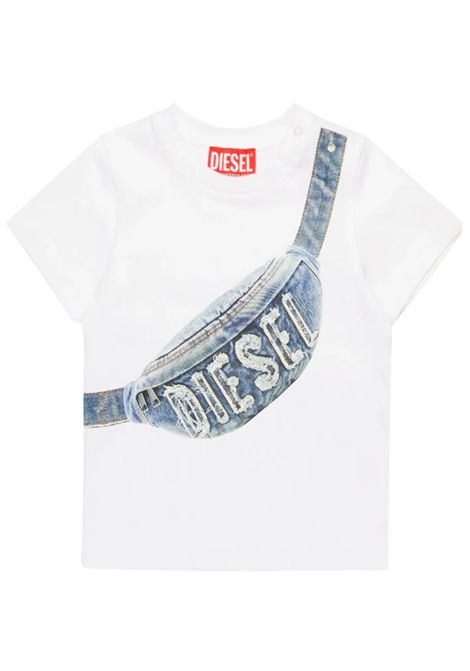 White cotton baby T-shirt DIESEL | K00616KYAYS/DELBIANCO