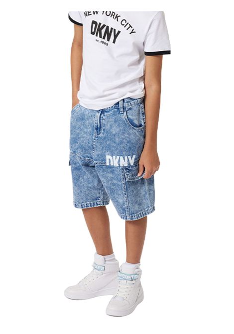 Children's Bermuda shorts in denim cotton DKNY | D60010/SUDENIM