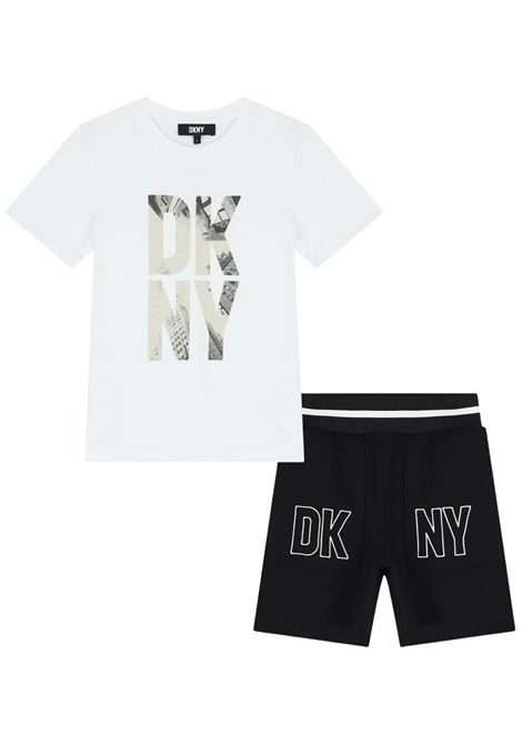 Black and white cotton children's set DKNY | D60118/SUBIANCO/NERO