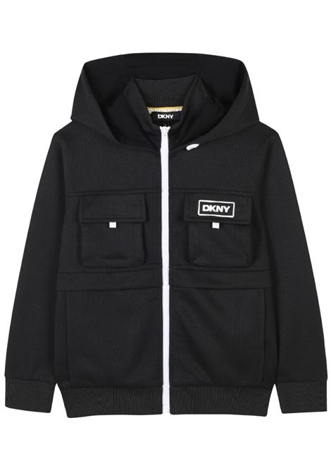 Black cotton sweatshirt for children DKNY | D62233/SUNERO