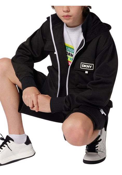 Black cotton sweatshirt for children DKNY | D62233/SUNERO