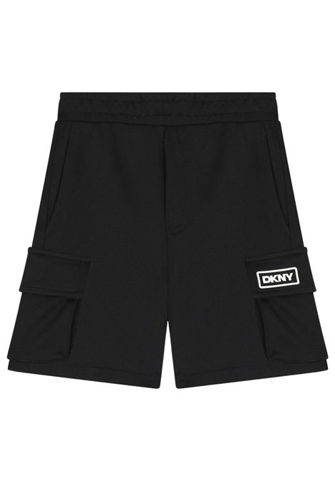 Black cotton Bermuda shorts for children DKNY | D62241/SUNERO