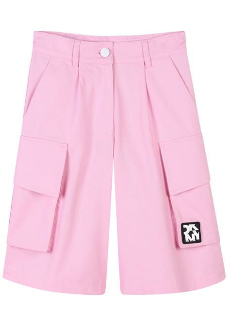 Shorts bambina rosa in cotone e lino DKNY | D62273/SUROSA
