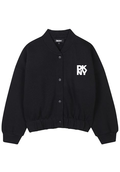 Felpa bambina nera in cotone DKNY | D62284/SUNERO