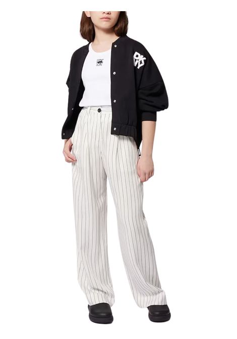 Felpa bambina nera in cotone DKNY | D62284/SUNERO
