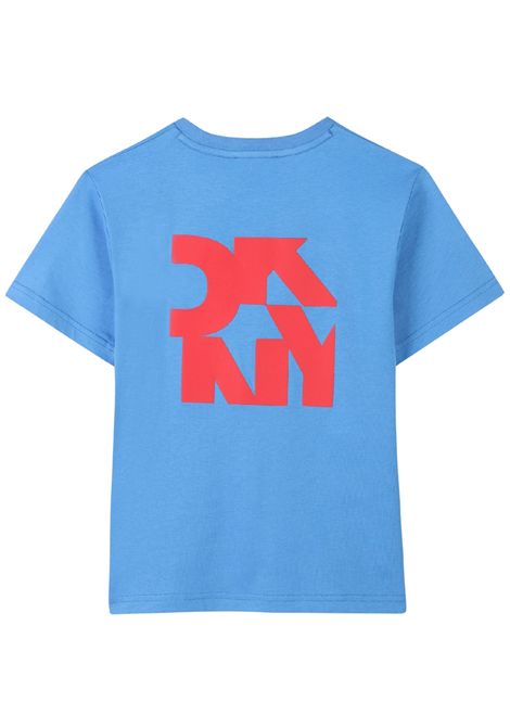 Turquoise cotton T-shirt for children DKNY | D62288/SUTURCHESE