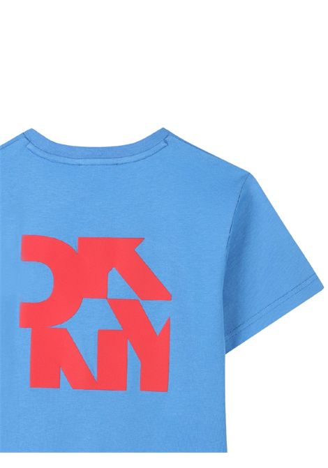 Turquoise cotton T-shirt for children DKNY | D62288/SUTURCHESE