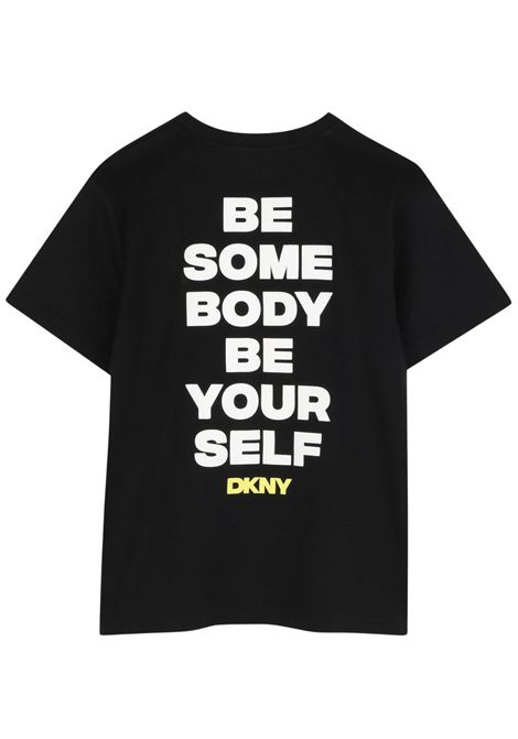 Black cotton T-shirt for children DKNY | D62300/SUNERO