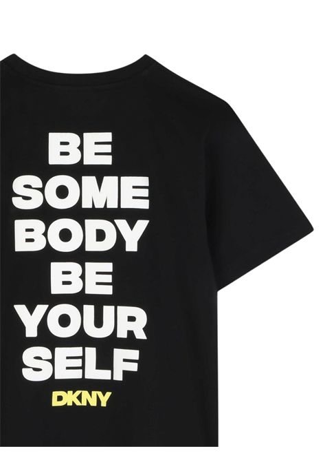 Black cotton T-shirt for children DKNY | D62300/SUNERO