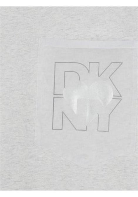 T-shirt bambina grigia in cotone DKNY | D62312/SUGRIGIO