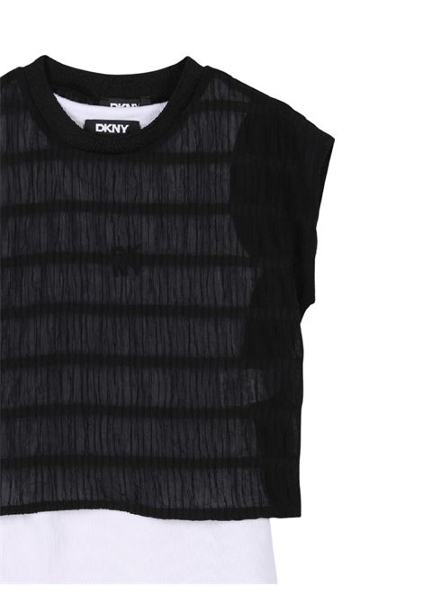 T-shirt bambina nera bitessuto DKNY | D62313/SUNERO