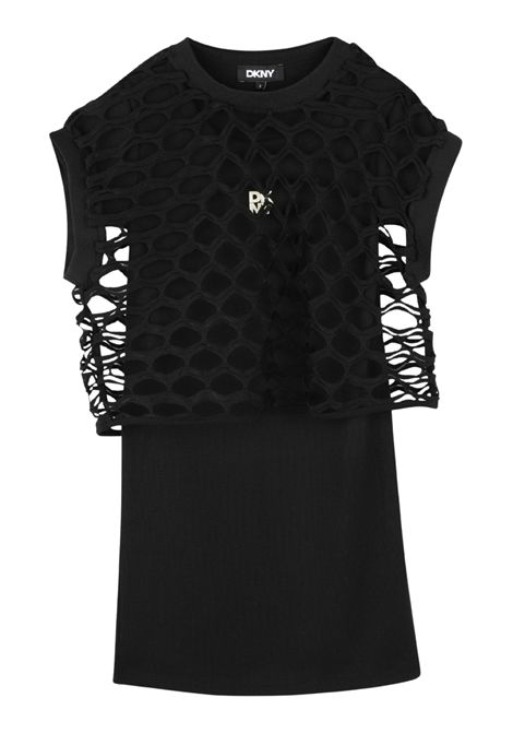 Abito sbucato bambina nero DKNY | D62327/SUNERO