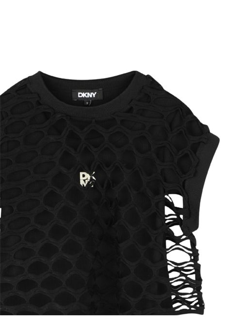 Abito sbucato bambina nero DKNY | D62327/SUNERO