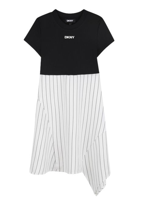 Abito bambina in viscosa DKNY | D62331/SUBIANCO/NERO