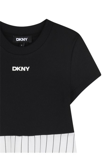 Abito bambina in viscosa DKNY | D62331/SUBIANCO/NERO