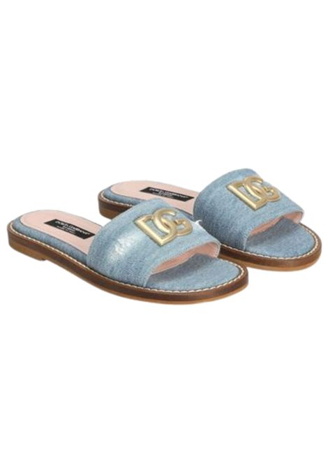 Sandali bambina in cotone denim DOLCE E GABBANA | D11285/PIADENIM