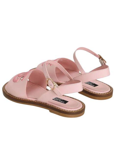 Sandali bambina rosa in pelle DOLCE E GABBANA | D11308/PIAROSA