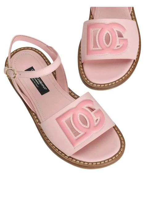 Sandali bambina rosa in pelle DOLCE E GABBANA | D11308/PIAROSA