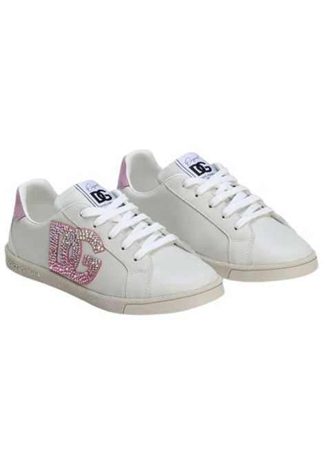 Scarpe bambina bianche in pelle DOLCE E GABBANA | D11324/PIABIANCO