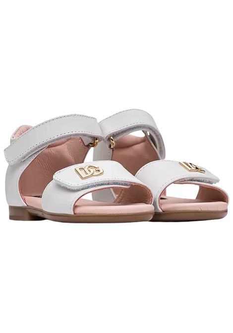 Sandali bambina bianchi in pelle DOLCE E GABBANA | D20099/PIABIANCO