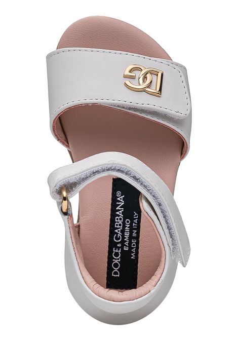 Sandali bambina bianchi in pelle DOLCE E GABBANA | D20099/PIABIANCO