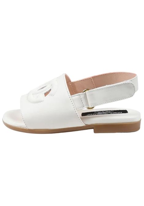 Sandali bambina bianchi in pelle DOLCE E GABBANA | D20100/MABIANCO