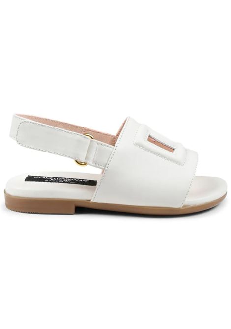 Sandali bambina bianchi in pelle DOLCE E GABBANA | D20100/MABIANCO
