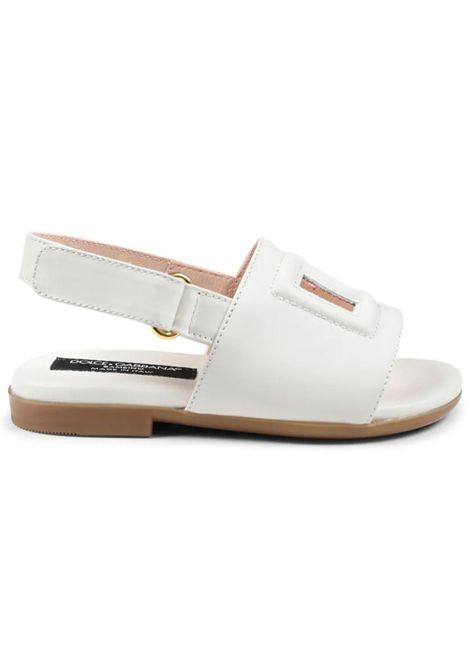 Sandali bambina bianchi in pelle DOLCE E GABBANA | D20100/PIABIANCO