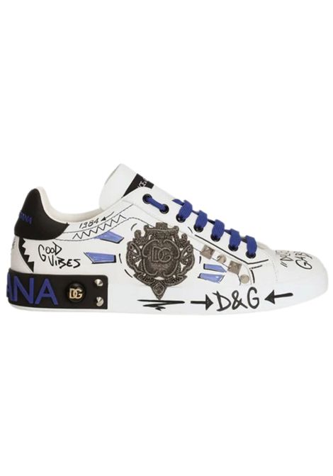 Scarpe bambino bianche in pelle DOLCE E GABBANA | DA0702/PIABIANCO