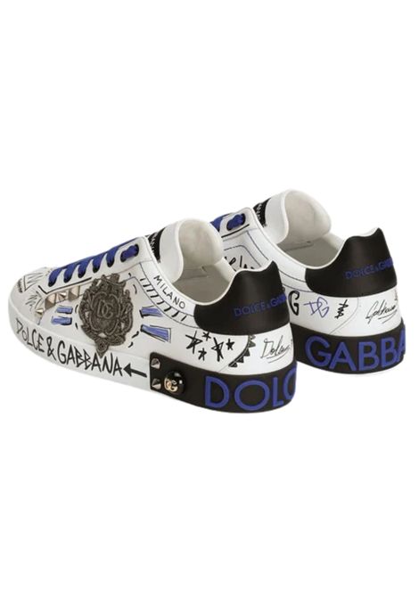 Scarpe bambino bianche in pelle DOLCE E GABBANA | DA0702/PIABIANCO