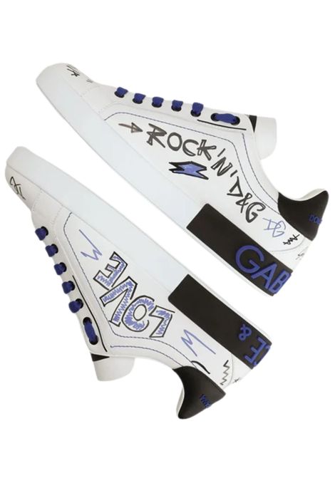 Scarpe bambino bianche in pelle DOLCE E GABBANA | DA0702/PIABIANCO