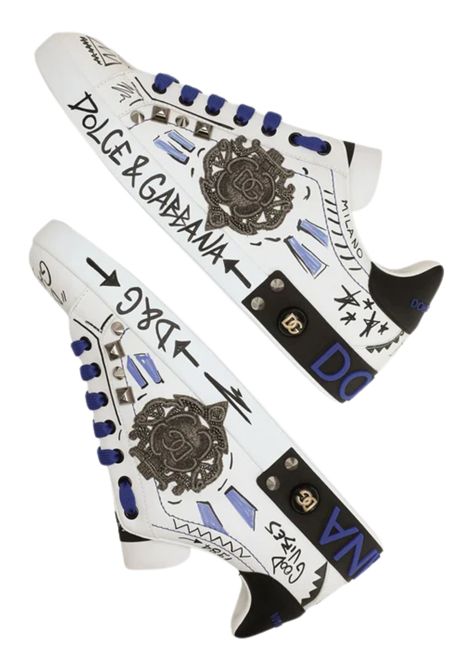 Scarpe bambino bianche in pelle DOLCE E GABBANA | DA0702/PIABIANCO