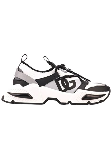 Sneakers bambino bianco e nero DOLCE E GABBANA | DA5275/PIABIANCO/NERO