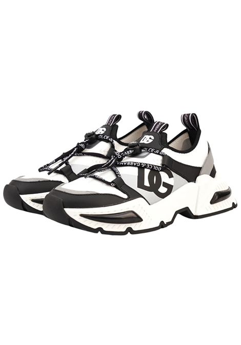 Sneakers bambino bianco e nero DOLCE E GABBANA | DA5275/PIABIANCO/NERO