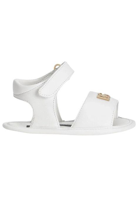 Sandali neonato bianchi in pelle DOLCE E GABBANA | DK0157/PIABIANCO