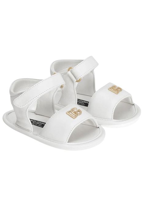 Sandali neonato bianchi in pelle DOLCE E GABBANA | DK0157/PIABIANCO