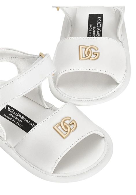 Sandali neonato bianchi in pelle DOLCE E GABBANA | DK0157/PIABIANCO