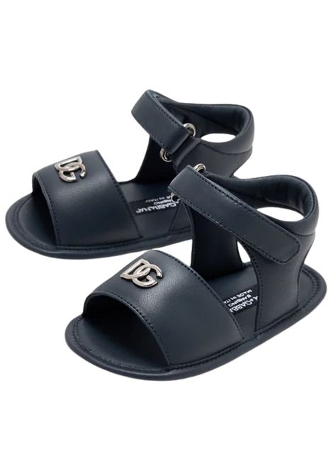 Sandali neonato blu in pelle DOLCE E GABBANA | DK0157/PIABLU