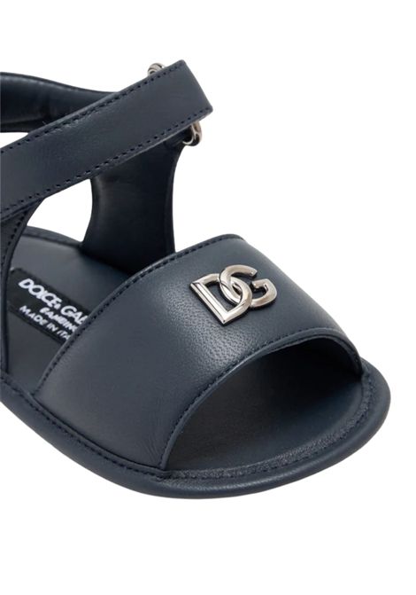 Sandali neonato blu in pelle DOLCE E GABBANA | DK0157/PIABLU