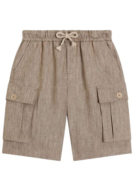 Sand-colored linen Bermuda shorts for children DOLCE E GABBANA | L43Q64/MASABBIA