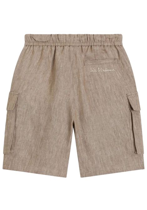 Bermuda bambino sabbia in lino DOLCE E GABBANA | L43Q64/MASABBIA
