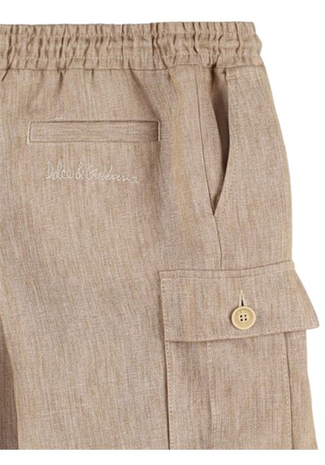 Bermuda bambino sabbia in lino DOLCE E GABBANA | L43Q64/MASABBIA