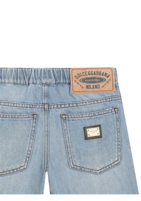 Bermuda bambino in cotone denim DOLCE E GABBANA | L43Q69/MADENIM
