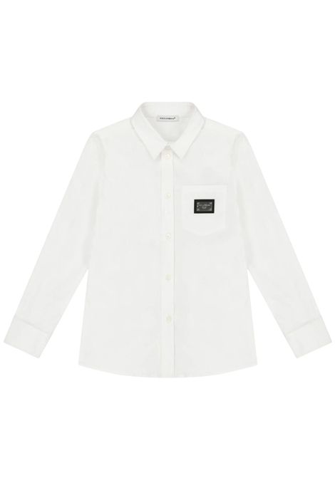 Camicia bambino bianca in cotone DOLCE E GABBANA | L43S75FUEA/MABIANCO