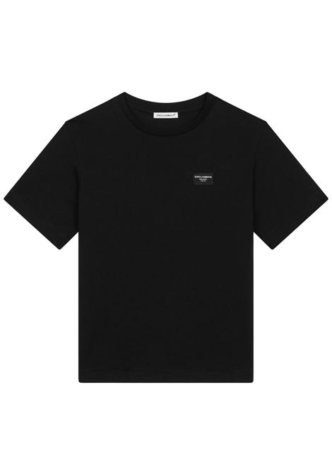 Black cotton T-shirt for children DOLCE E GABBANA | L4JTBL/MANERO