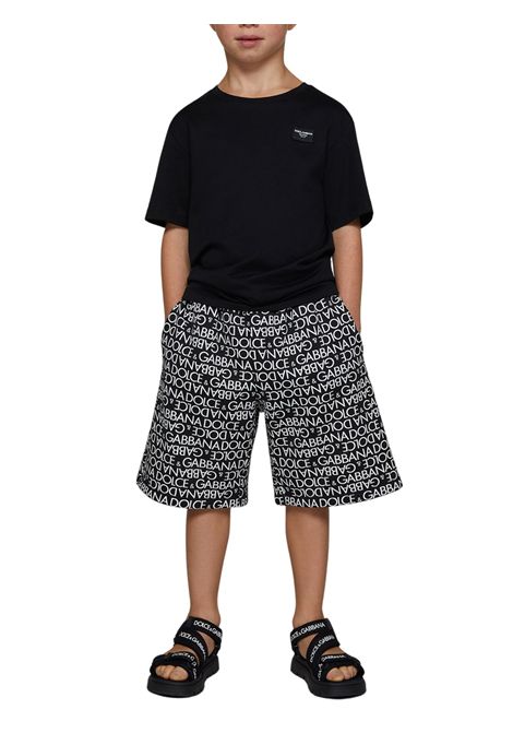 Black cotton T-shirt for children DOLCE E GABBANA | L4JTBL/MANERO